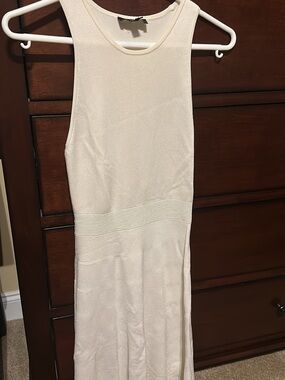 Express Cream Sleeveless Midi Dress